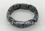 CGB3416 7.5 inches 15*21mm snowflake obsidian bracelets