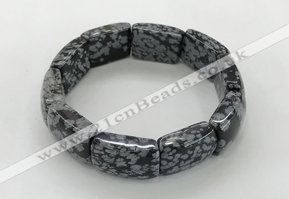 CGB3416 7.5 inches 15*21mm snowflake obsidian bracelets