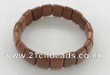 CGB3430 7.5 inches 12*15mm faceted rectangle goldstone bracelets