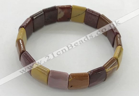 CGB3433 7.5 inches 12*15mm faceted rectangle mookaite bracelets