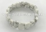 CGB3445 7.5 inches 10*15mm faceted marquise white howlite bracelets