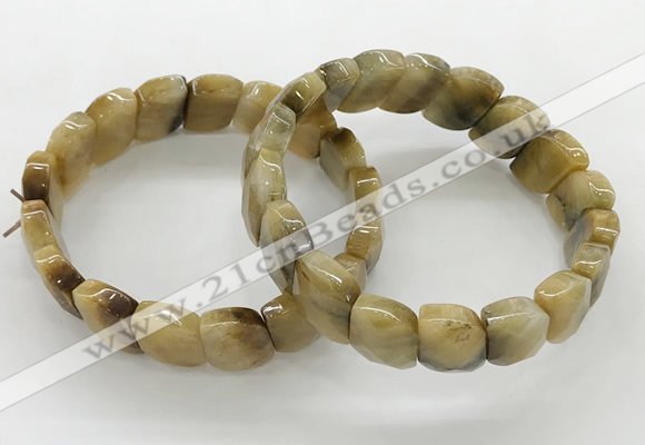 CGB3448 7.5 inches 10*15mm faceted marquise golden tiger eye bracelets