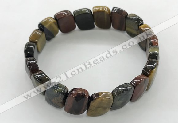 CGB3451 7.5 inches 10*15mm faceted marquise mixed tiger eye bracelets