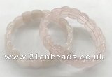 CGB3460 7.5 inches 10*14mm faceted oval rose quartz bracelets