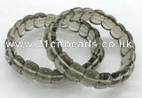 CGB3463 7.5 inches 10*14mm faceted oval smoky quartz bracelets