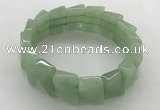 CGB3470 7.5 inches 12*17mm trapezoid green aventurine bracelets