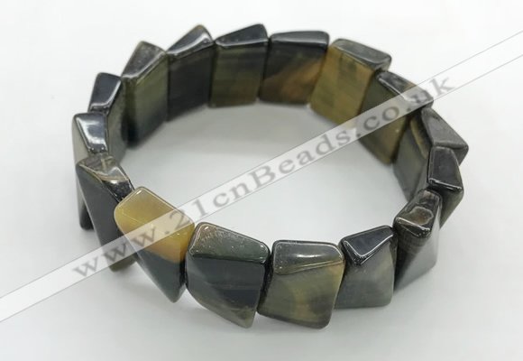 CGB3473 7.5 inches 12*17mm trapezoid blue tiger eye bracelets