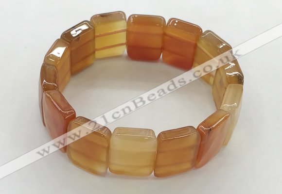 CGB3480 7.5 inches 15*20mm faceted rectangle red agate bracelets