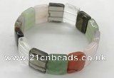 CGB3483 7.5 inches 15*20mm faceted rectangle mixed gemstone bracelets