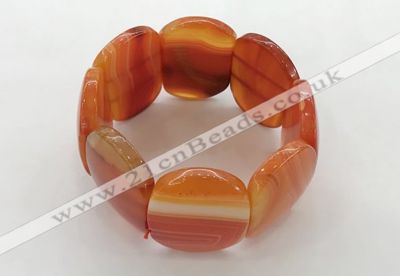 CGB3495 7.5 inches 30*40mm oval agate gemstone bracelets