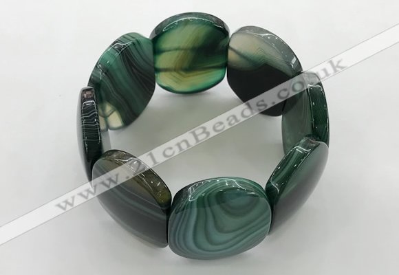 CGB3496 7.5 inches 30*40mm oval agate gemstone bracelets