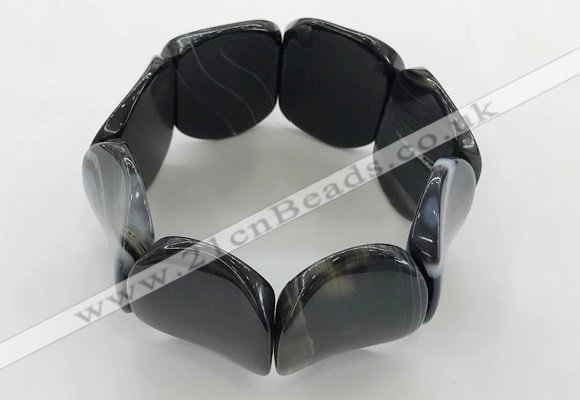 CGB3505 7.5 inches 30*40mm oval agate bracelets wholesale