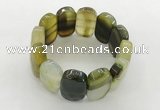 CGB3512 7.5 inches 18*30mm faceted oval agate bracelets