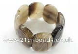 CGB3520 7.5 inches 28*40mm faceted oval agate bracelets