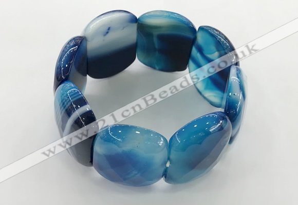 CGB3521 7.5 inches 28*40mm faceted oval agate bracelets