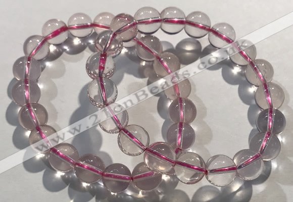 CGB4001 7.5 inches 10mm round rose quartz beaded bracelets