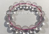 CGB4003 7.5 inches 14mm round rose quartz beaded bracelets