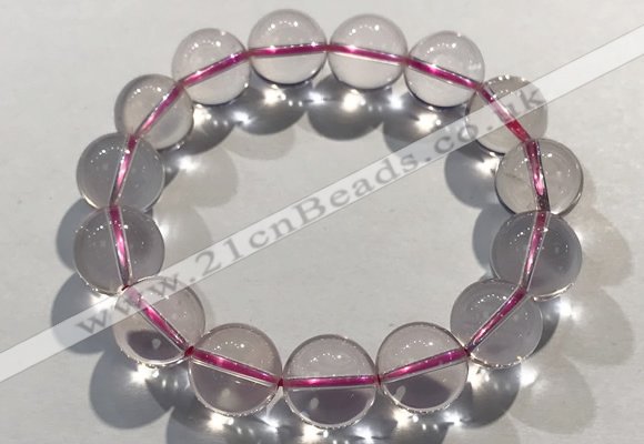 CGB4003 7.5 inches 14mm round rose quartz beaded bracelets