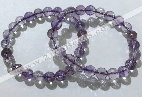 CGB4015 7.5 inches 8mm faceted round ametrine beaded bracelets