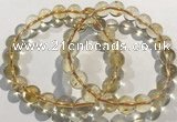 CGB4030 7.5 inches 9mm round citrine beaded bracelets wholesale