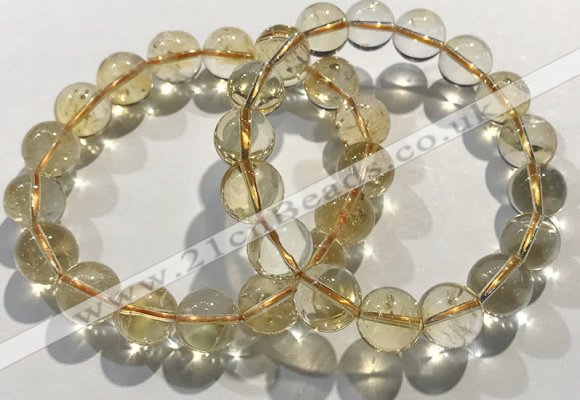 CGB4031 7.5 inches 10mm round citrine beaded bracelets wholesale