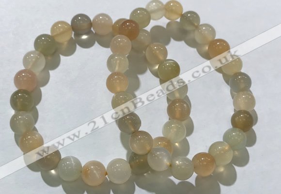 CGB4057 7.5 inches 7mm round moonstone beaded bracelets