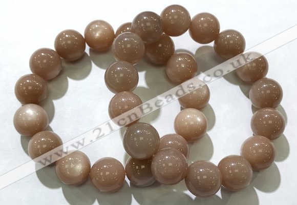 CGB4063 7.5 inches 14mm round sunstone beaded bracelets