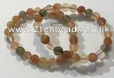 CGB4071 7.5 inches 8mm round mixed rutilated quartz beaded bracelets