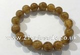 CGB4085 7.5 inches 12mm round golden rutilated quartz beaded bracelets