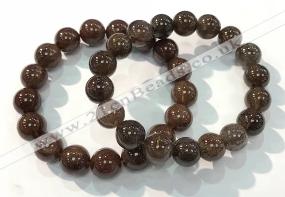 CGB4097 7.5 inches 12mm round rutilated quartz beaded bracelets