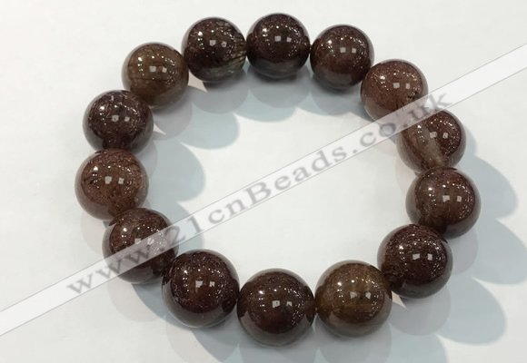 CGB4100 7.5 inches 16mm round rutilated quartz beaded bracelets