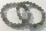 CGB4103 7.5 inches 9mm round rutilated quartz beaded bracelets