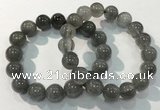 CGB4106 7.5 inches 13mm round rutilated quartz beaded bracelets