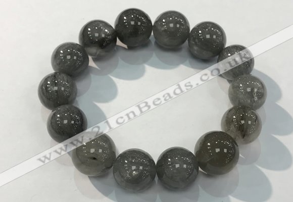 CGB4108 7.5 inches 16mm round rutilated quartz beaded bracelets