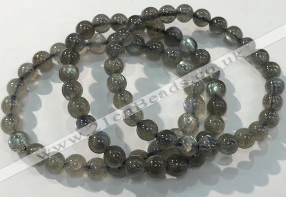 CGB4110 7.5 inches 7mm round labradorite beaded bracelets