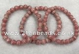 CGB4122 7.5 inches 7mm - 7.5mm round rhodochrosite beaded bracelets