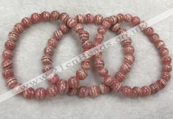 CGB4122 7.5 inches 7mm - 7.5mm round rhodochrosite beaded bracelets