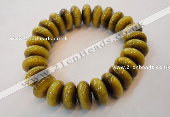 CGB450 8 inches 7*15mm rondelle yellow tiger eye gemstone bracelet wholesale