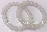 CGB4502 7.5 inches 10mm - 11mm round white moonstone beaded bracelets