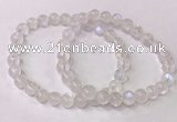 CGB4509 7.5 inches 7mm round white moonstone beaded bracelets