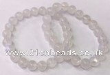 CGB4510 7.5 inches 8mm - 9mm round white moonstone beaded bracelets