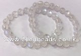 CGB4512 7.5 inches 8mm round white moonstone beaded bracelets