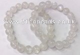 CGB4513 7.5 inches 10mm round white moonstone beaded bracelets