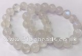 CGB4514 7.5 inches 12mm round white moonstone beaded bracelets