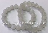 CGB4517 7.5 inches 10mm round white moonstone beaded bracelets