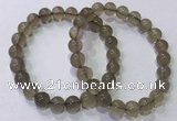 CGB4521 7.5 inches 8mm round grey moonstone beaded bracelets