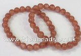 CGB4533 7.5 inches 8mm round golden sunstone beaded bracelets