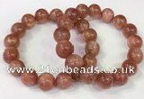 CGB4536 7.5 inches 14mm round golden sunstone beaded bracelets