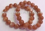 CGB4541 7.5 inches 12mm - 13mm round golden sunstone beaded bracelets