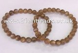 CGB4548 7.5 inches 7mm round sunstone beaded bracelets